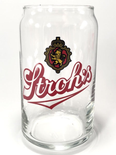 Stroh's Fire Brewed 16 oz Beer Can Glass glass   