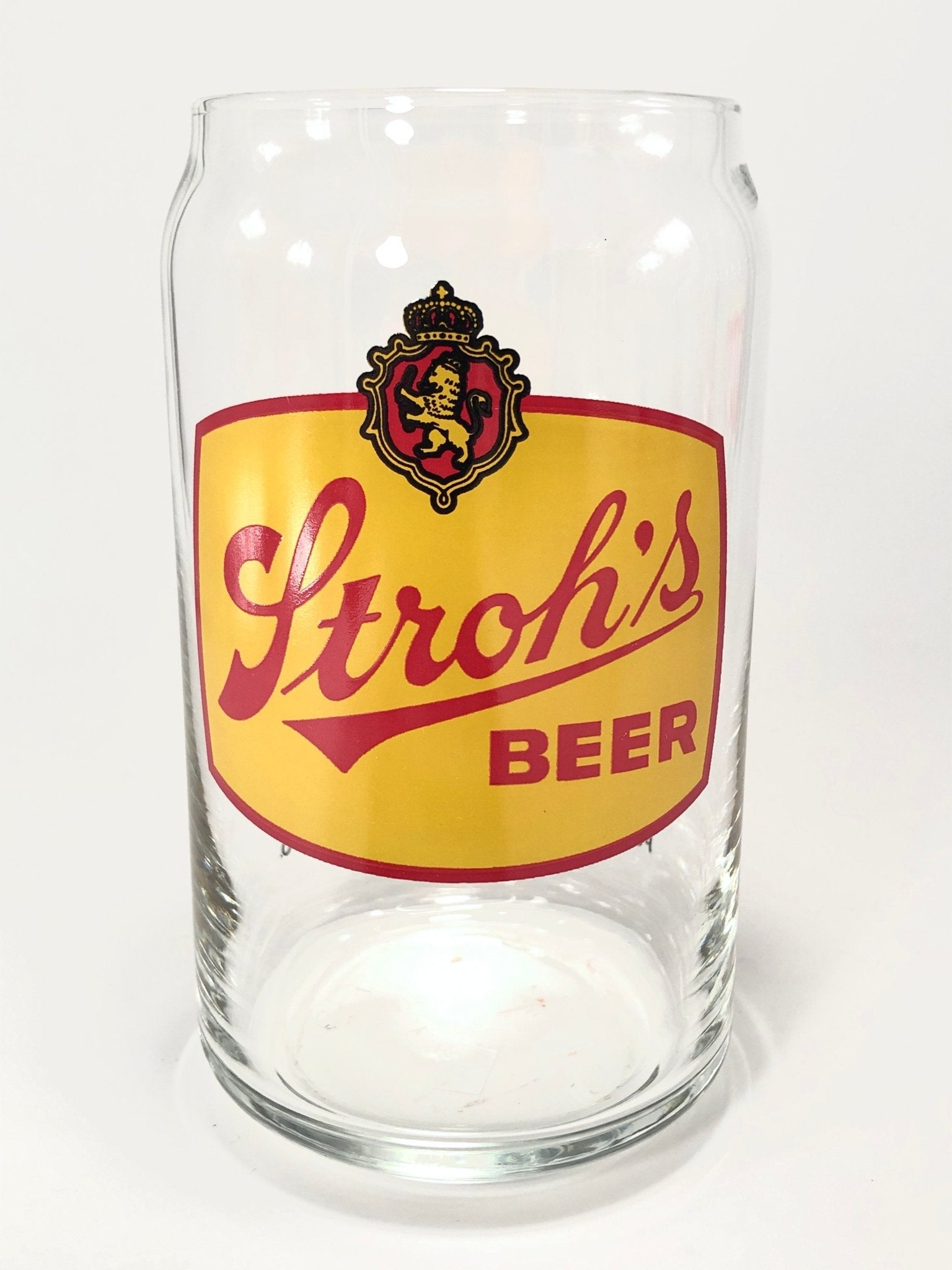Retro Stroh's 16 oz Beer Can Glass glass