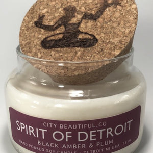 Spirit of Detroit Candle - Black Amber and Plum - 15 oz Candle   