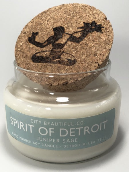 Spirit of Detroit Candle - Juniper and Sage - 15 oz Candle   