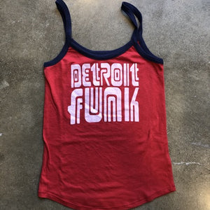 Detroit Funk Ringer Tank/ Red +  Navy / Women's Women's Apparel   