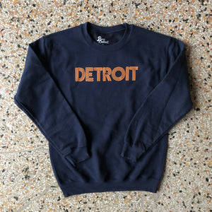 Detroit Neon Sweatshirt / Orange + Navy / Unisex Unisex Apparel   