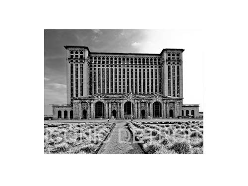 Michigan Central Station Black and White Luster or Canvas Print $35 - $430 Luster Prints and Canvas Prints   