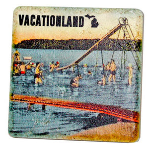 Michigan Vacationland Porcelain Tile Coaster Coasters   