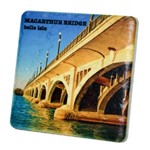 Belle Isle MacArthur Bridge Porcelain Tile Coaster Coasters   