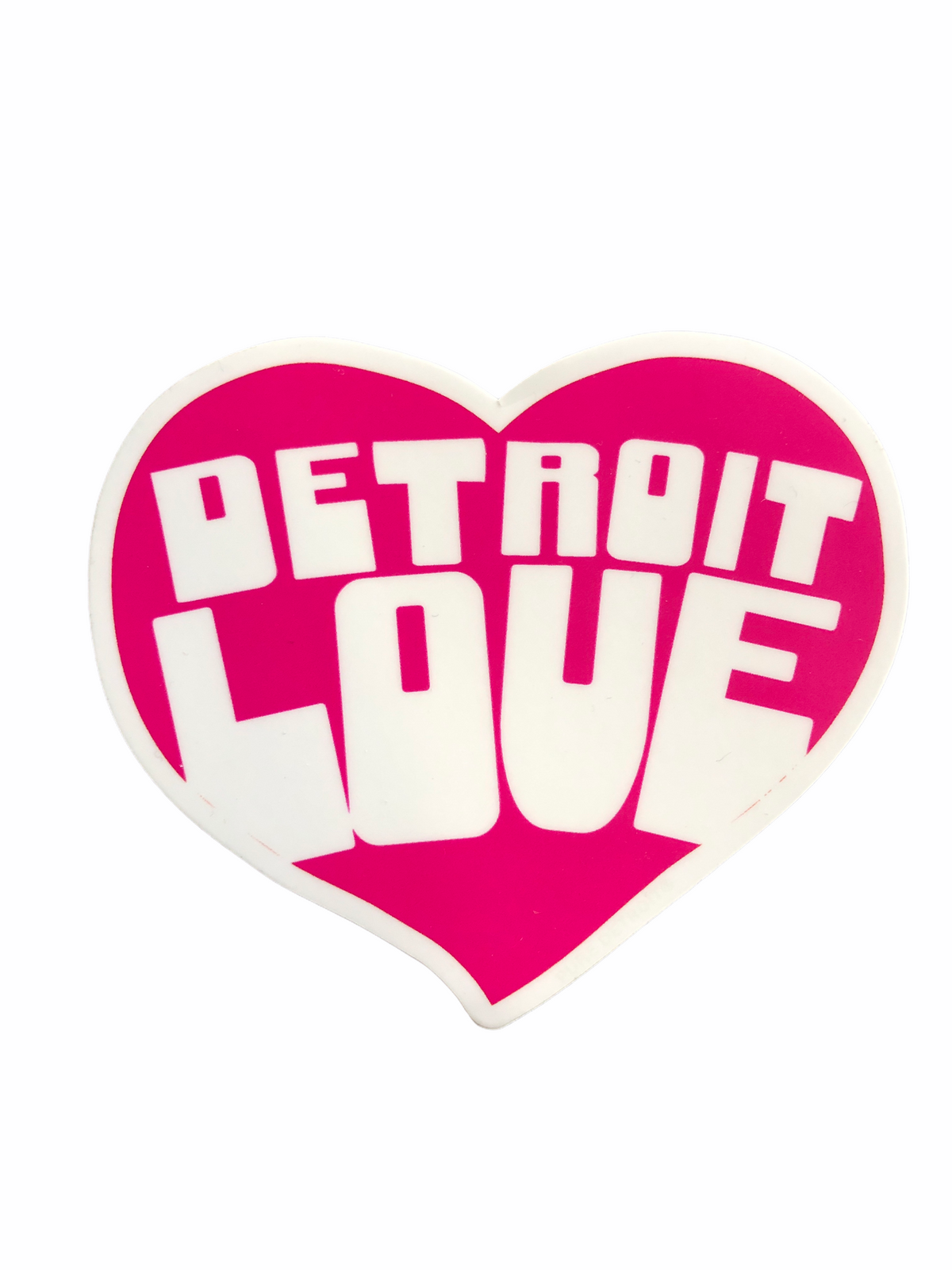 Detroit Love Decal / White + Pink Decal   