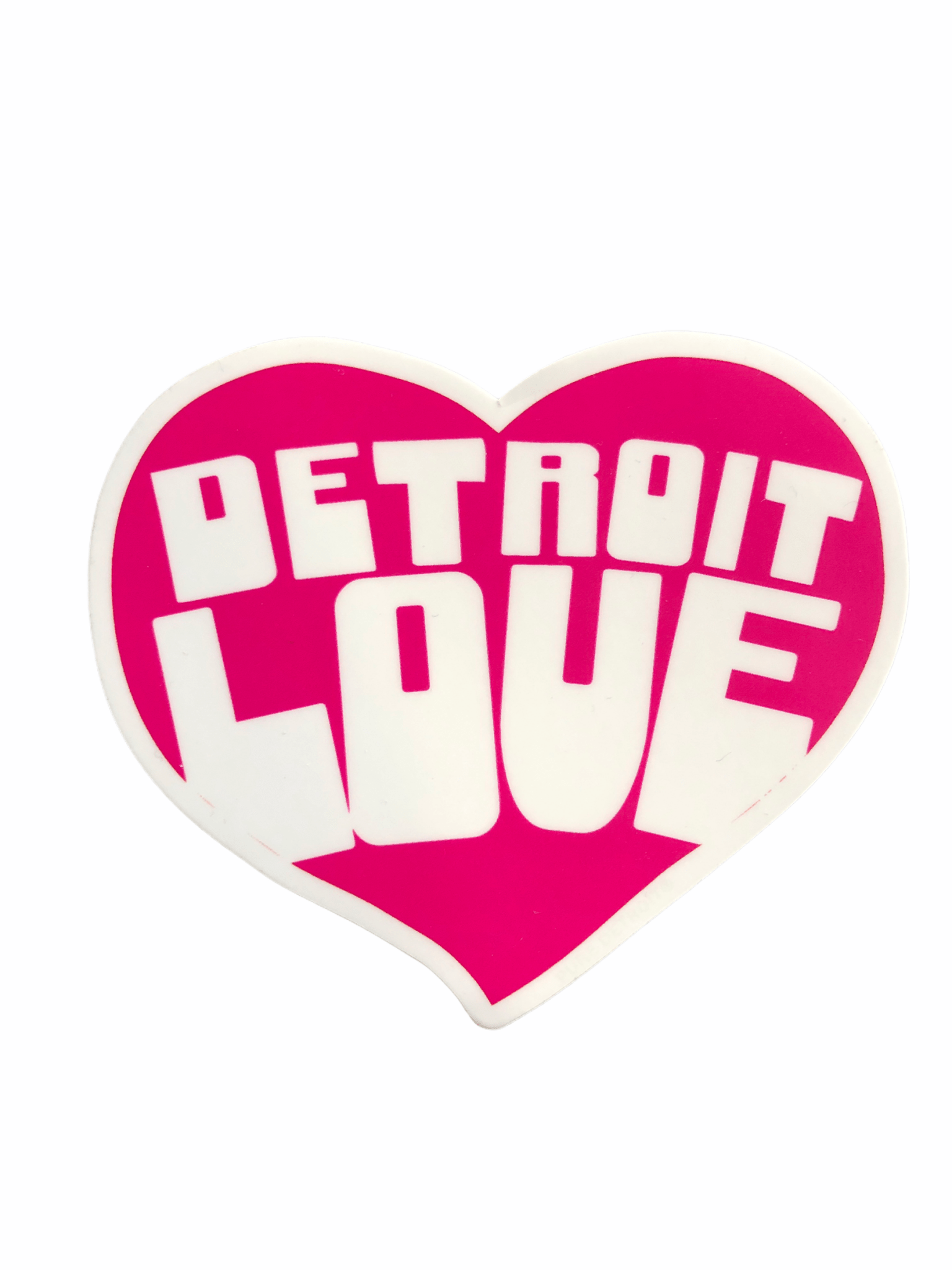 Detroit Love Decal / White + Pink - Pure Detroit