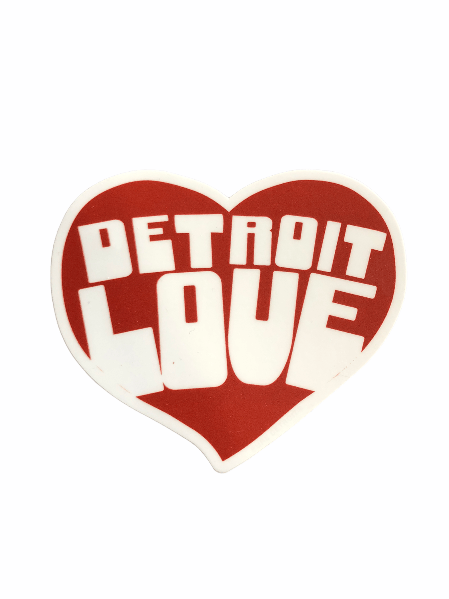 Detroit Love Decal / White + Red Decal