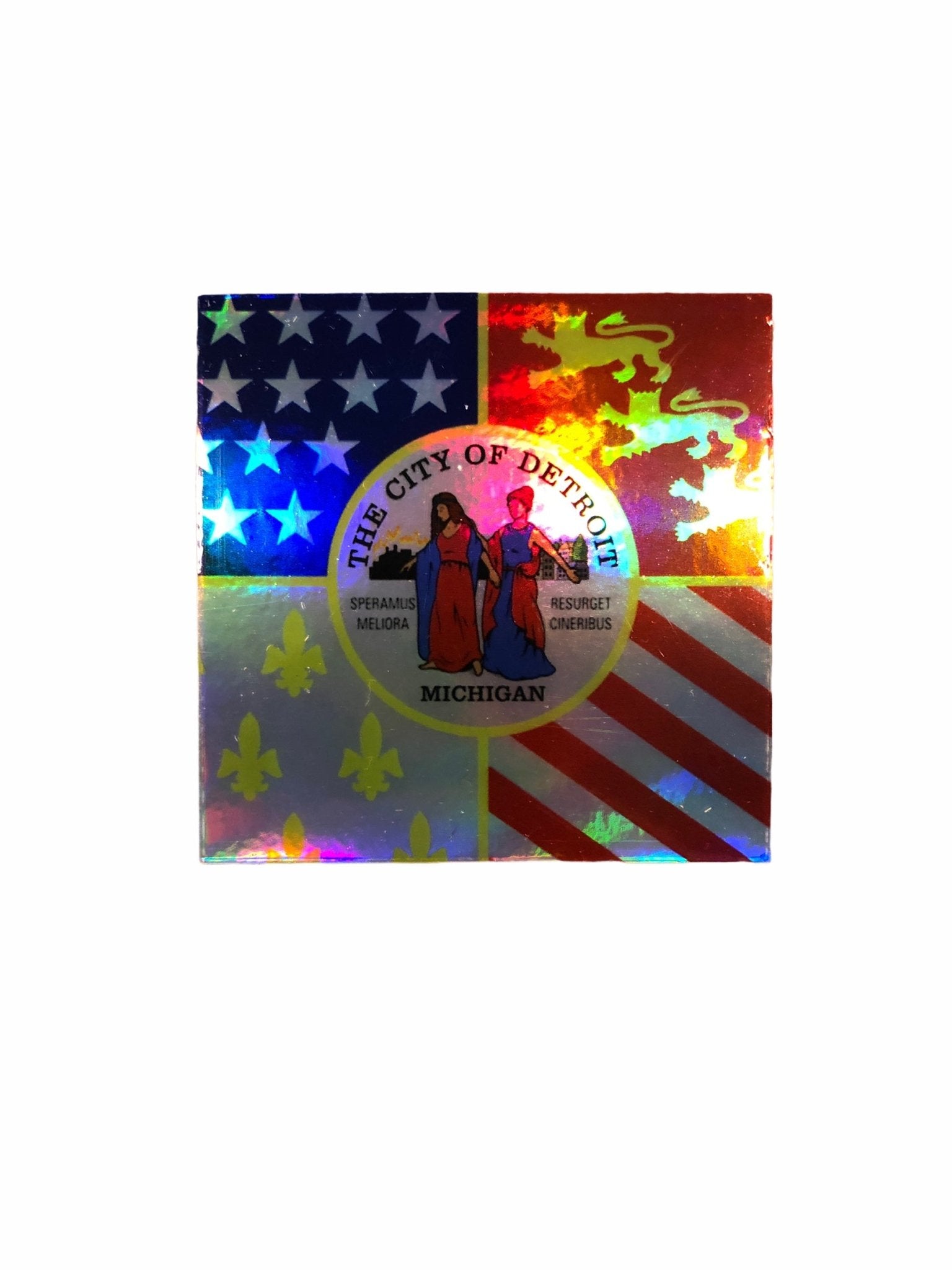 Detroit City Flag Holographic Decal - Pure Detroit