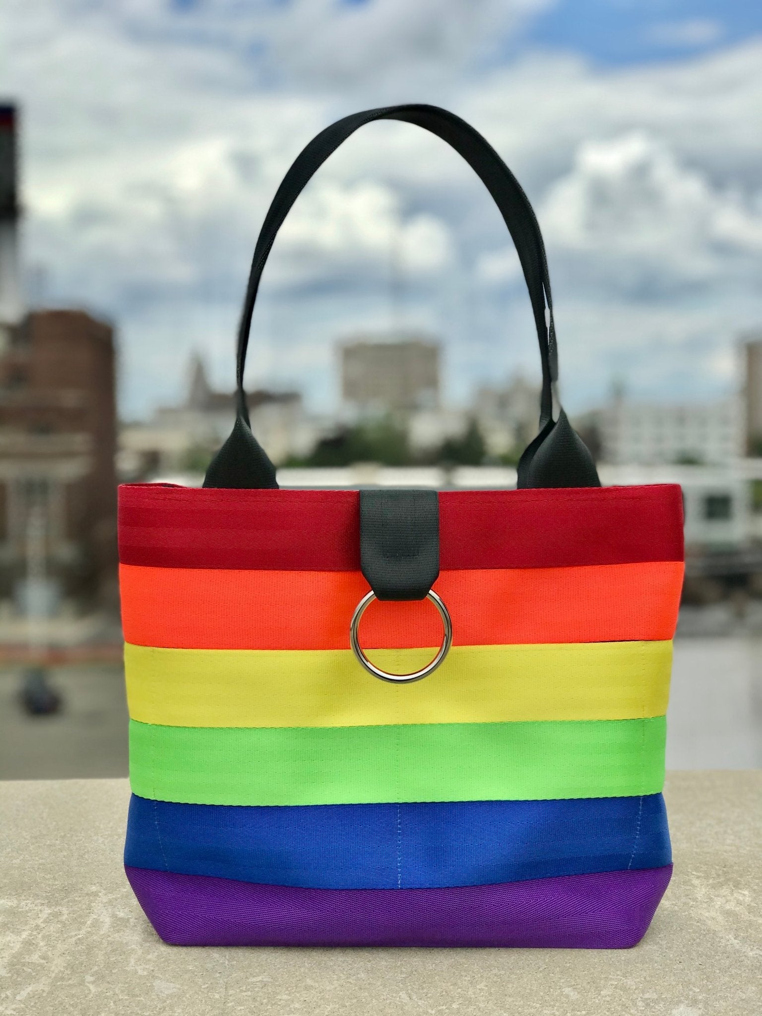 Pure Detroit OFFICIAL - Medium Ring Tote Seatbelt Bag - Rainbow Spectrum PRE ORDER Seatbelt Bags