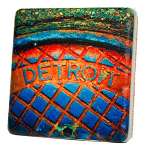 Detroit Manhole Steam Porcelain Tile Coaster Coasters   