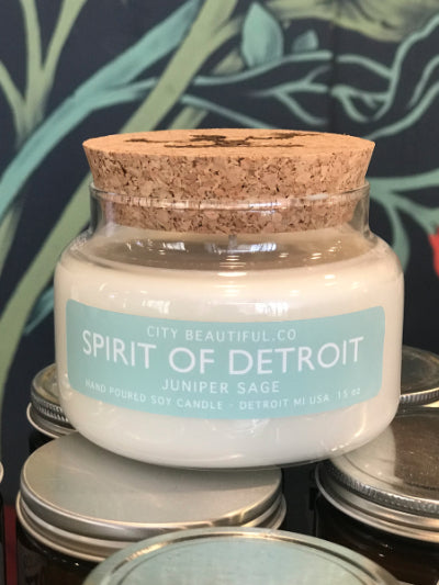 Spirit of Detroit Candle - Juniper and Sage - 15 oz Candle   