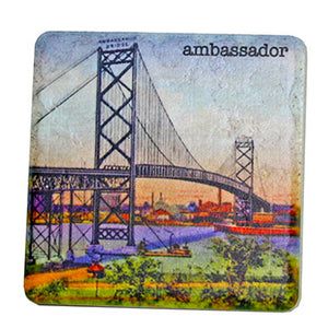 Vintage Ambassador Bridge Porcelain Tile Coaster Coasters   