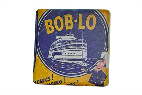 Vintage Boblo Boat Ad Porcelain Tile Coaster Coasters   