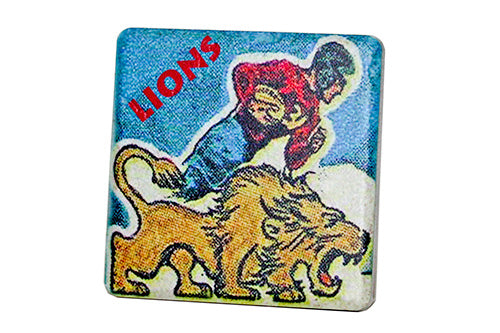 Vintage Detroit Lions Cartoon Porcelain Tile Coaster Coasters   