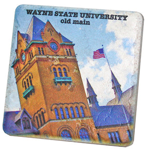 Wayne State University Old Main Tower Porcelain Tile Coaster Coasters   