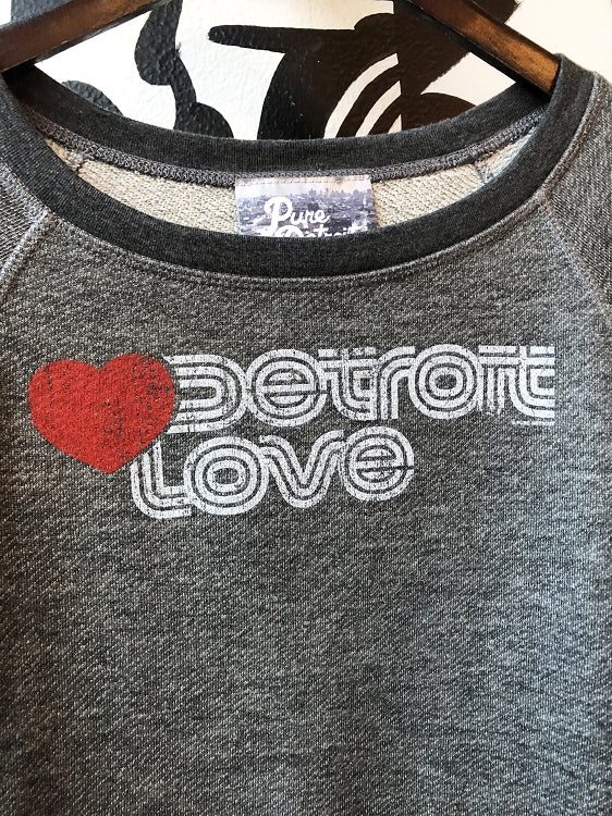 Detroit Love Terry Raglan Sweatshirt / Gray / Women's Women's Apparel   