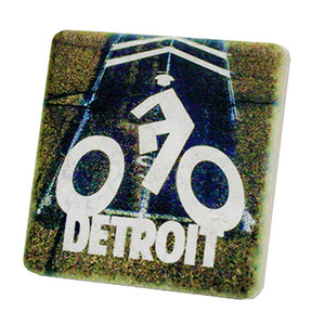 Bike Detroit Porcelain Tile Coaster Coasters   