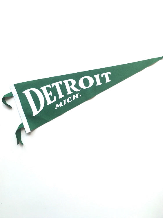 Pure Detroit x Oxford Classic Detroit, Mich. Pennant - Green Pennant   