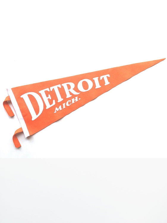 Pure Detroit x Oxford Classic Detroit, Mich. Pennant - Orange Pennant   