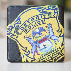 Detroit Police Department Porcelain Tile Coaster Coasters   