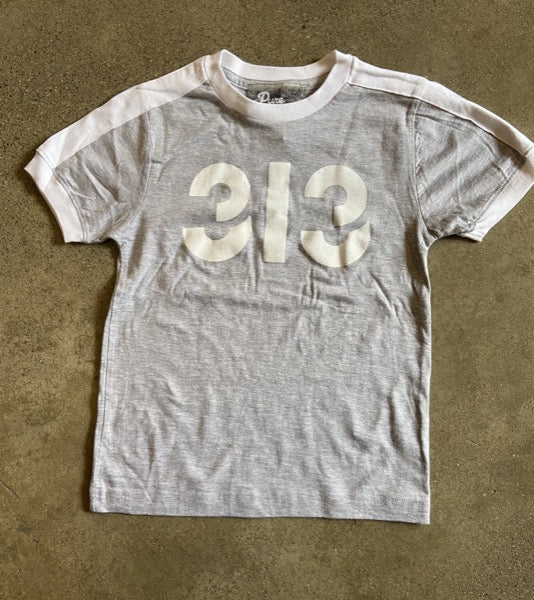 Modern 313 Ringer Jersey Tee / White + Gray Heather / Youth Kid's Apparel   