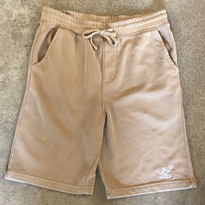 Spirit of Detroit Pigment Dyed Fleece Shorts / White + Sandstone / Unisex Shorts   