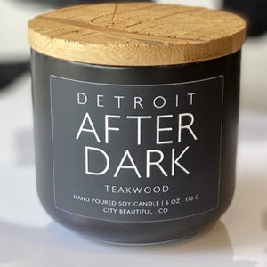 Detroit After Dark - Teakwood - Hand Poured Soy Candle by City Beautiful . Co - 6oz. Candle   
