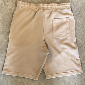 Spirit of Detroit Pigment Dyed Fleece Shorts / White + Sandstone / Unisex Shorts   