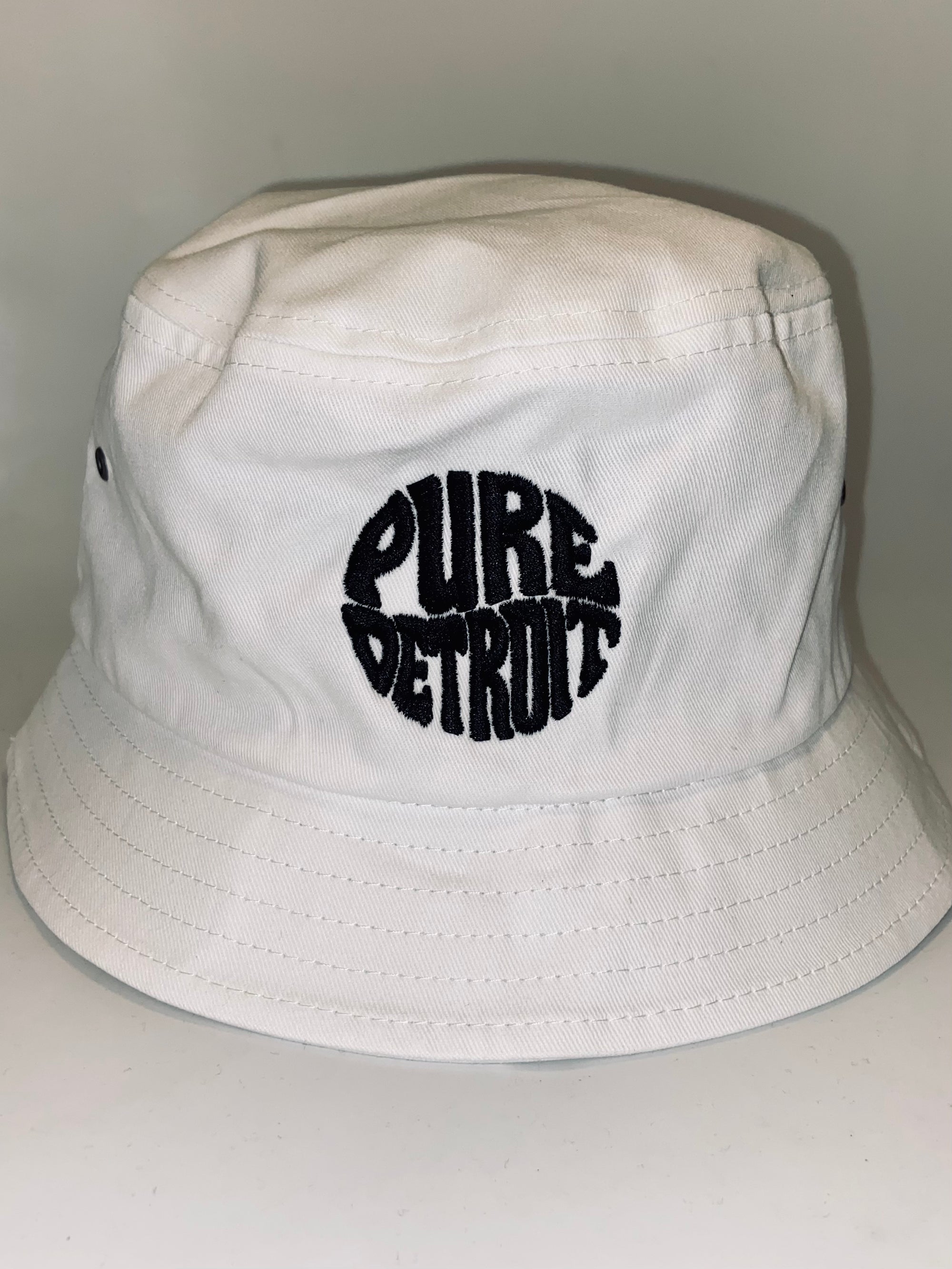 Pure Detroit Retro Bucket Hat/ Unisex / Black + White    
