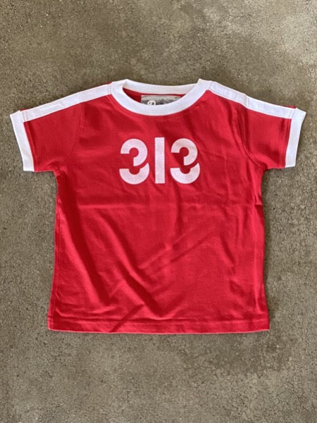 Modern 313 Sport Tee / White + Red / Toddler Kid's Apparel   