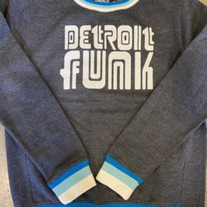 Detroit Funk Pullover /  White + Charcoal / Unisex sweatshirt   