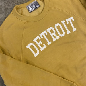 Detroit Collegiate Arch Pullover /  White + Maize / Unisex sweatshirt   