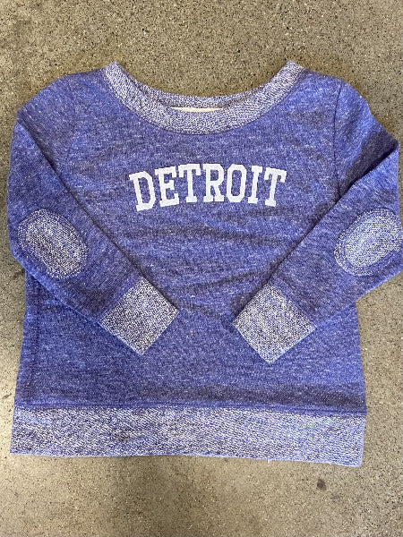 Detroit Collegiate Arch Terry Long Sleeve / Purple Heather / Toddler Kid's Apparel   