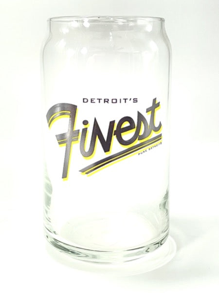 Detroit's Finest 16oz Beer Can Glass glass   