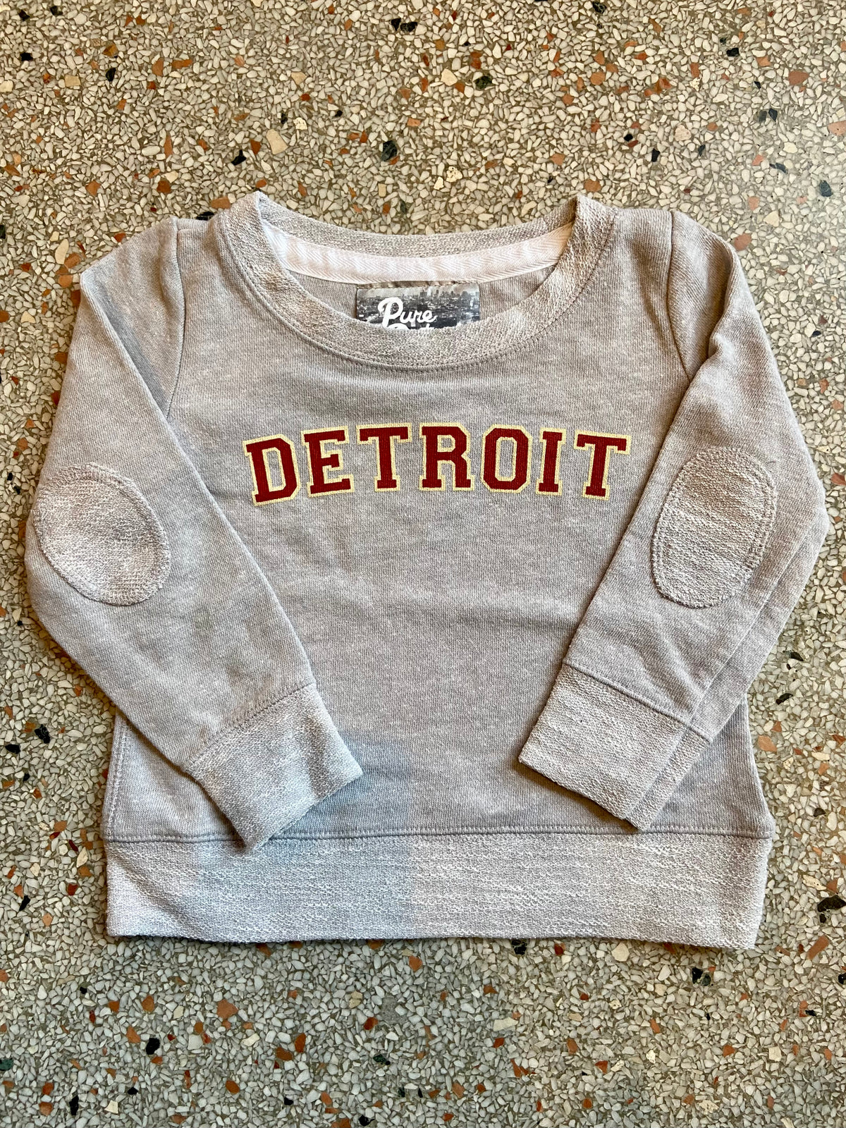 Detroit Varsity Terry Long Sleeve / Red + Heather Gray / Toddler Kid's Apparel   