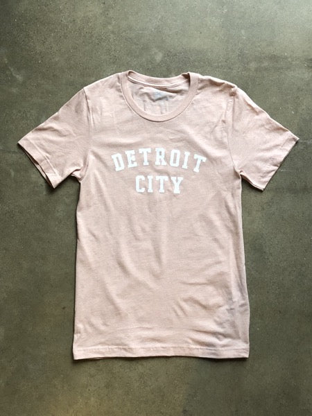 Detroit City Classic Tee / White + Heather Prism Peach / Unisex Unisex Apparel   