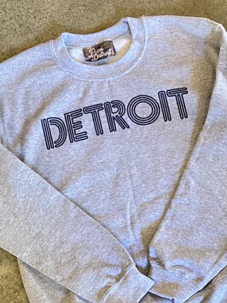 Detroit Neon Sweatshirt / Navy + Heather Gray / Unisex Unisex Apparel   