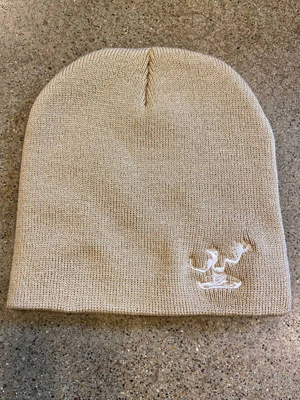Spirit of Detroit Knit Beanie/ White + Camel Hat