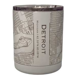 Map of Detroit Insulated Cup / White glass   