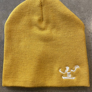 Spirit of Detroit Knit Beanie/ White + Mustard Hat   