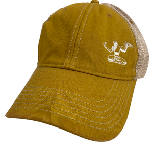 Spirit of Detroit Trucker Adjustable Hat / Unisex Hat White/Mustard  