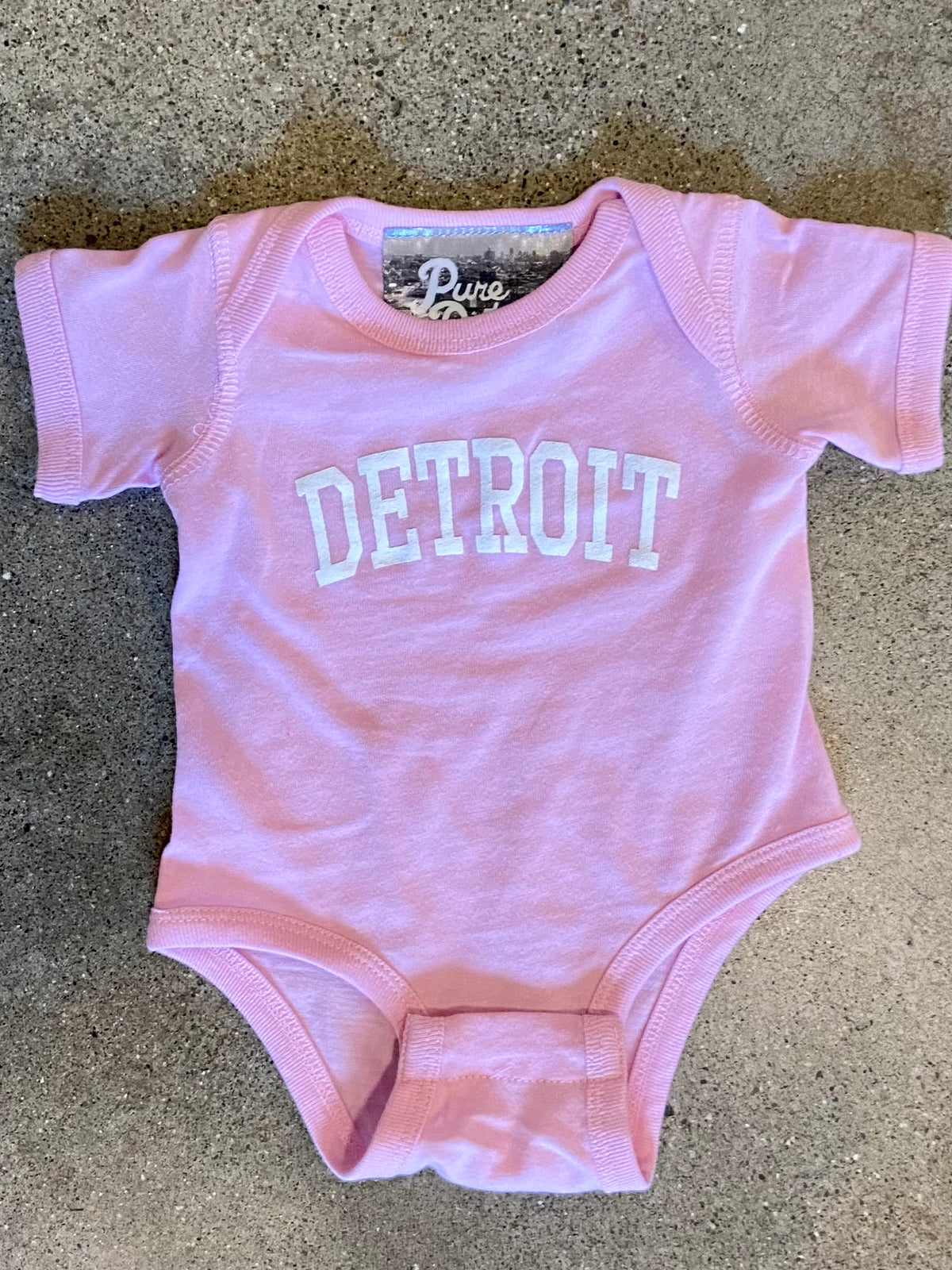 Detroit Collegiate Arch Onesie / Pink / Baby Kid's Apparel   