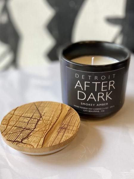 Detroit After Dark - Smokey Amber - Hand Poured Soy Candle by City Beautiful . Co - 6oz. Candle   