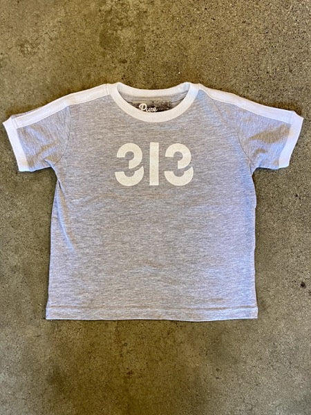 Modern 313 Sport Tee / White + Gray / Toddler Kid's Apparel   
