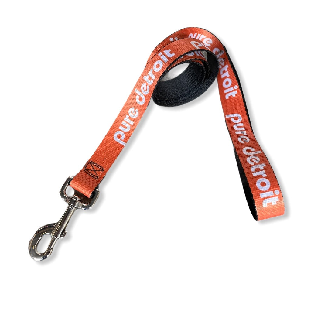 Pure Detroit Dog Leash / White + Orange Dog Leash   