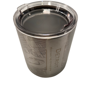 Map of Detroit Insulated Cup / Silver glass   