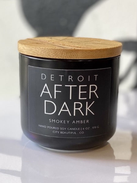 Detroit After Dark - Smokey Amber - Hand Poured Soy Candle by City Beautiful . Co - 6oz. Candle   