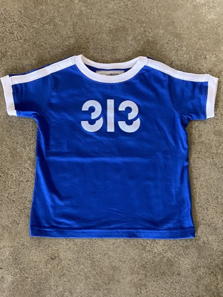Modern 313 Sport Tee / White + Royal Blue / Toddler Kid's Apparel   