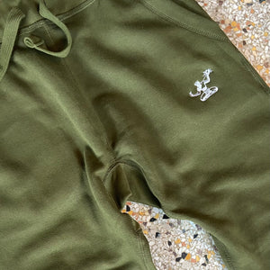 Spirit of Detroit Pigment Dyed Fleece Jogger / White + Seaweed / Unisex Sweatpants   
